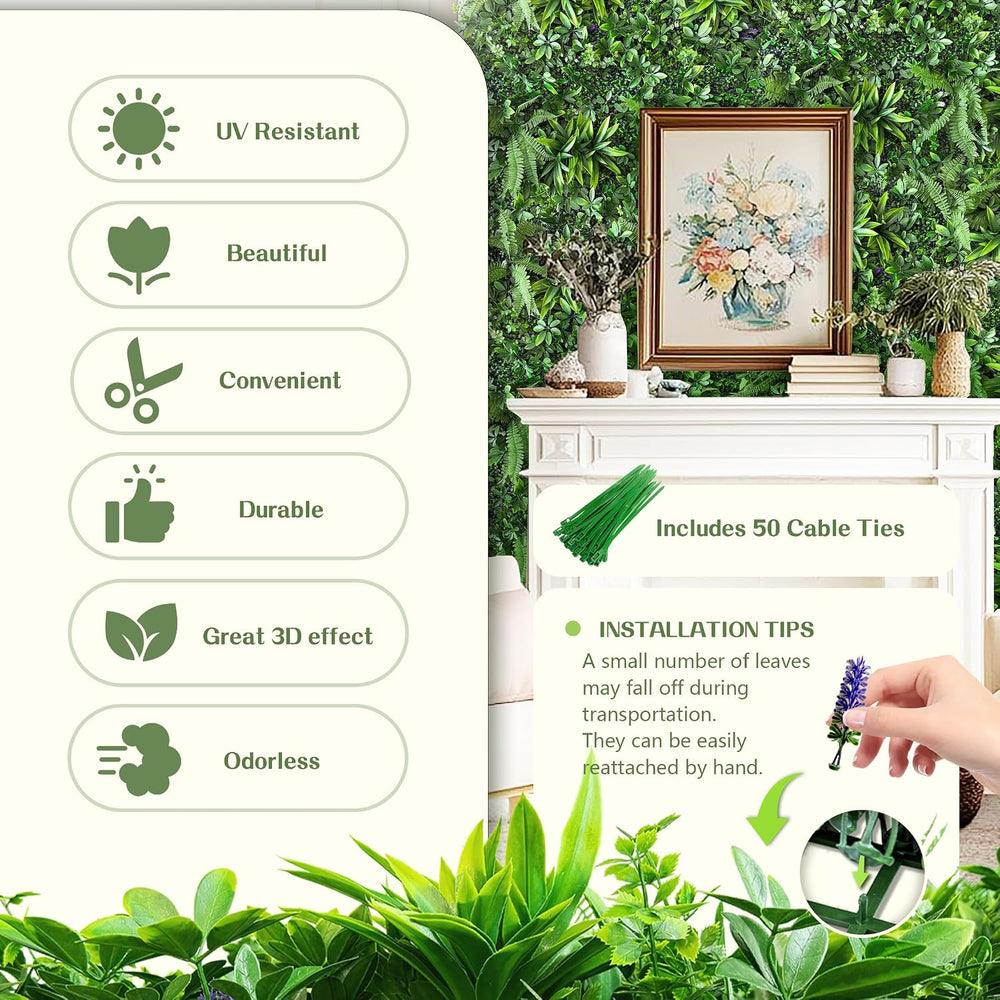 TTTM Artificial Greenery Boxwood Leaf Roll Panels: 72"x144" (72 SQFT)