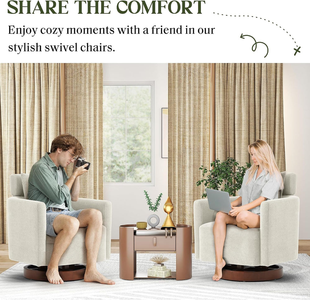 HOMREST Swivel Accent Chair,Armchair Barrel Chair with Adjustable Backrest Sw...