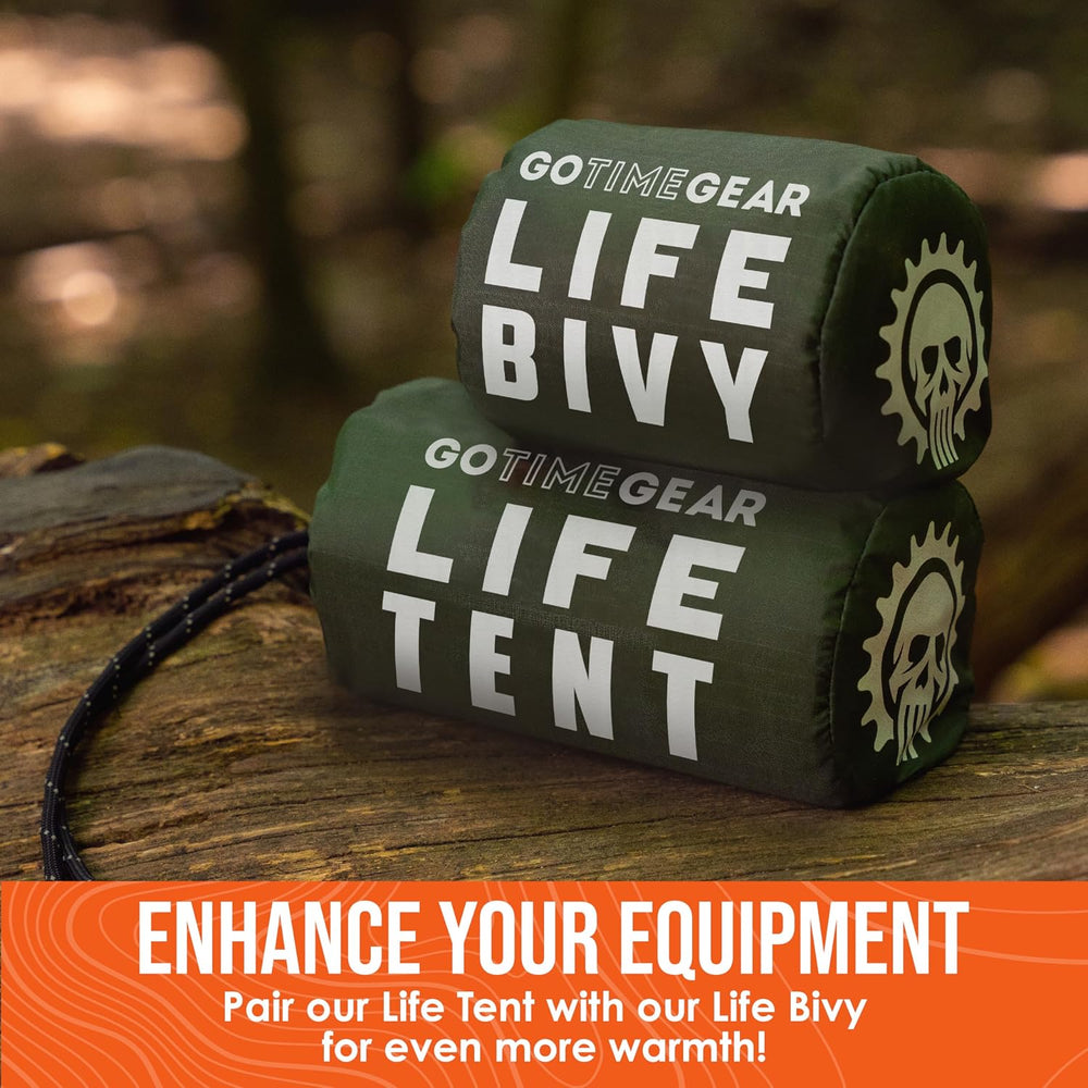 Go Time Gear Survival Life Tent • 2 Person Mylar Emergency Shelter Tube Tent ...