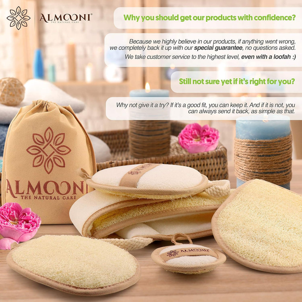 Premium Exfoliating Loofah Pad Body Scrubber, Back Scrubber and Facial Loofah...
