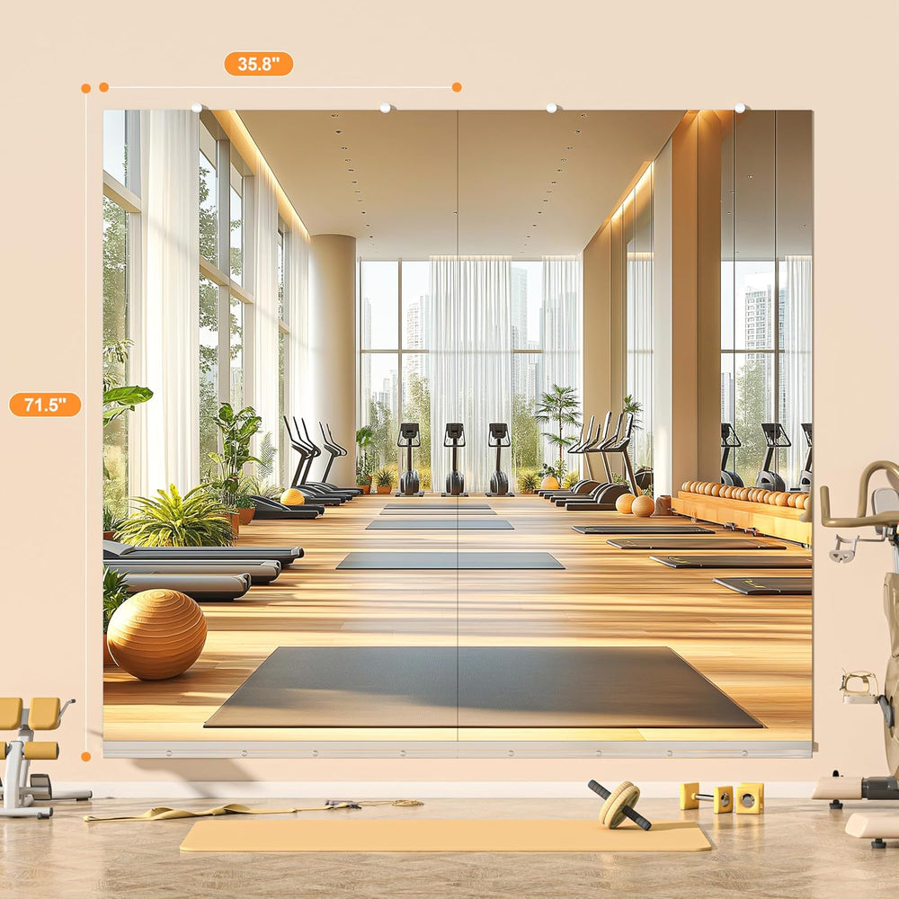 Hasipu Home Gym Mirror, 72"x36" Each, 1-Pack Frameless Wall Mounted...