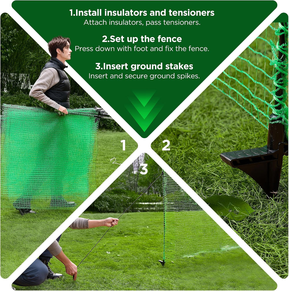 Temporary Fence with Posts,4'x50' Safety Barrier for Dog Snow Plastic...