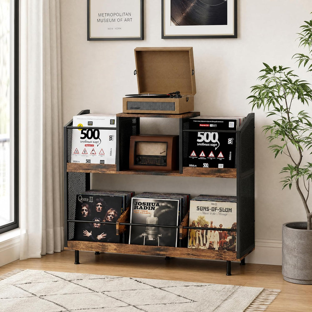 KirKical 3-Tier Large Capacity Record Player Stand, Holds Up to 400 Albums