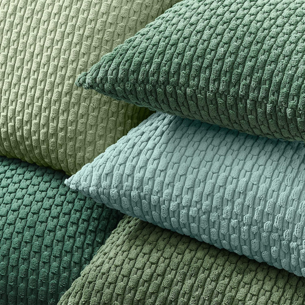 Kevin Textile Soft Corduroy 28x28 Inch Pillow Covers 2 Pack, Sage Green