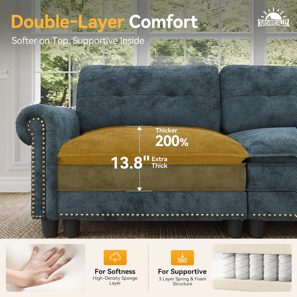 SUNSHINE VALLEY Modular Sectional Sofa Set Living Room 2-Piece Deep Seats