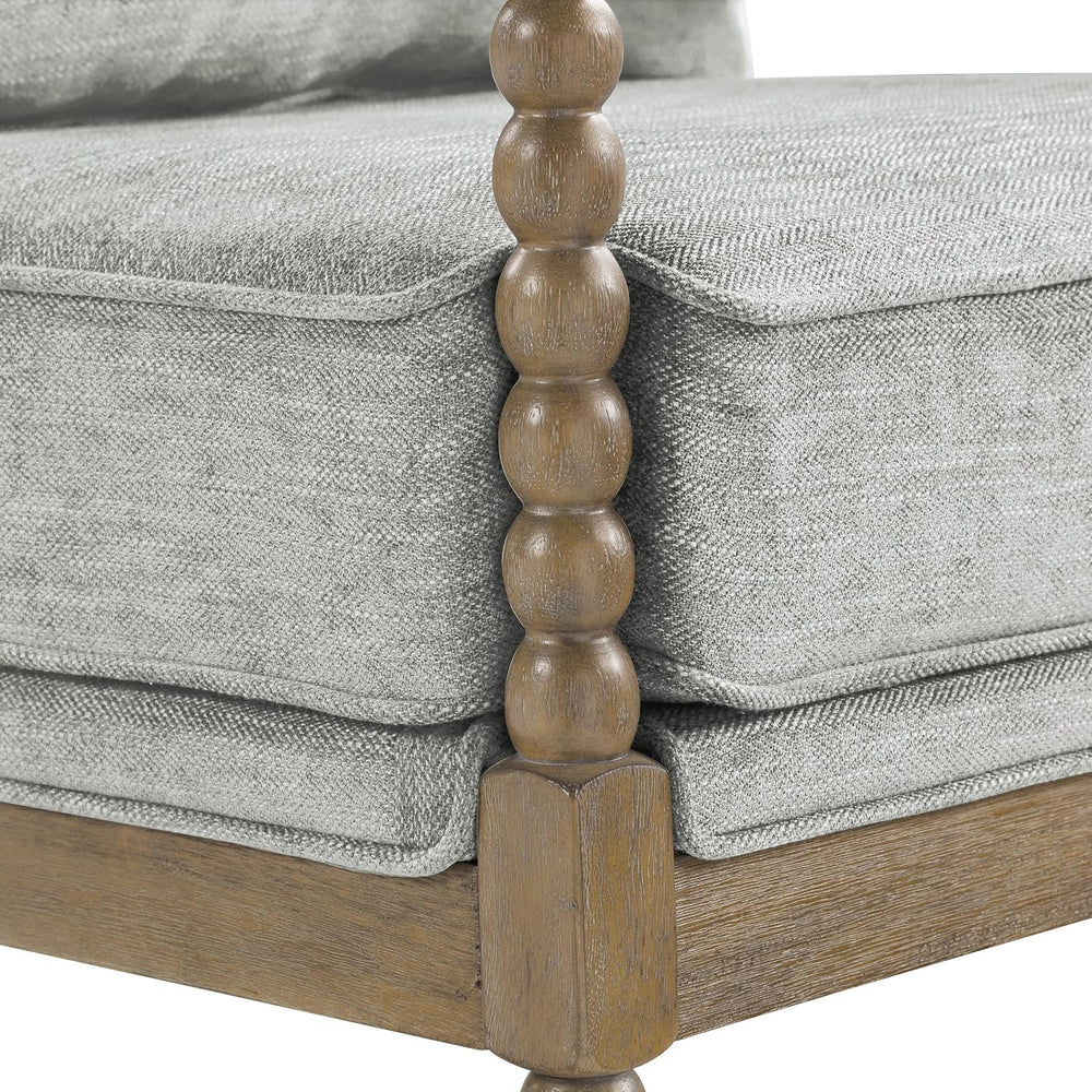 OSP Home Furnishings Fletcher Spindle Accent Chair with Rustic Brown Finish, ...