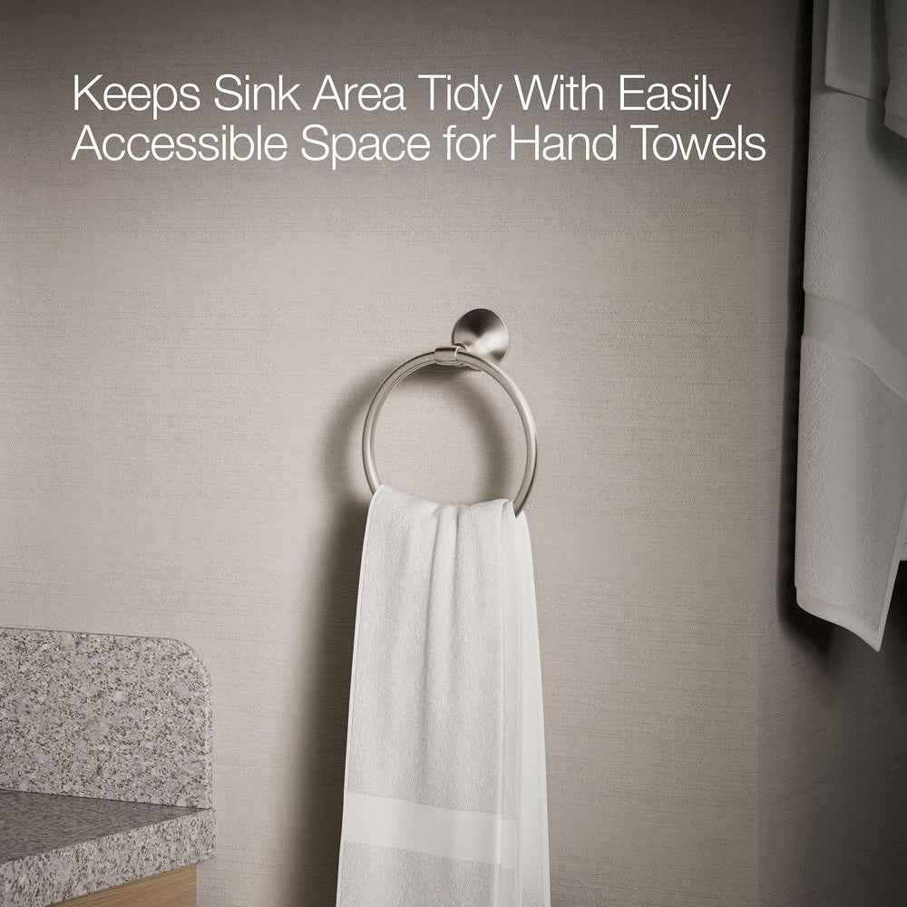 Kohler Elliston Towel Ring, Vibrant Brushed Nickel