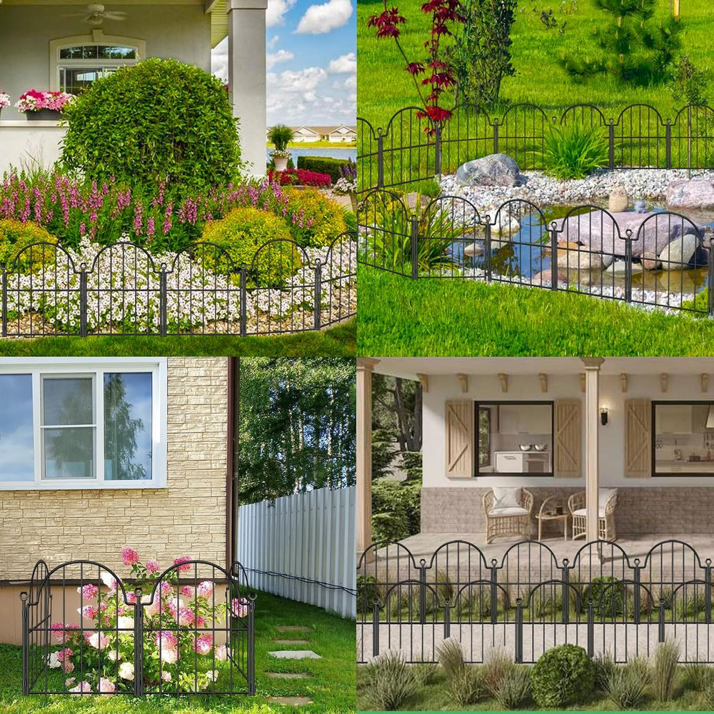 Blingluck Decorative Garden Fence, 17in(H) x 21ft(L), with Ground Stake