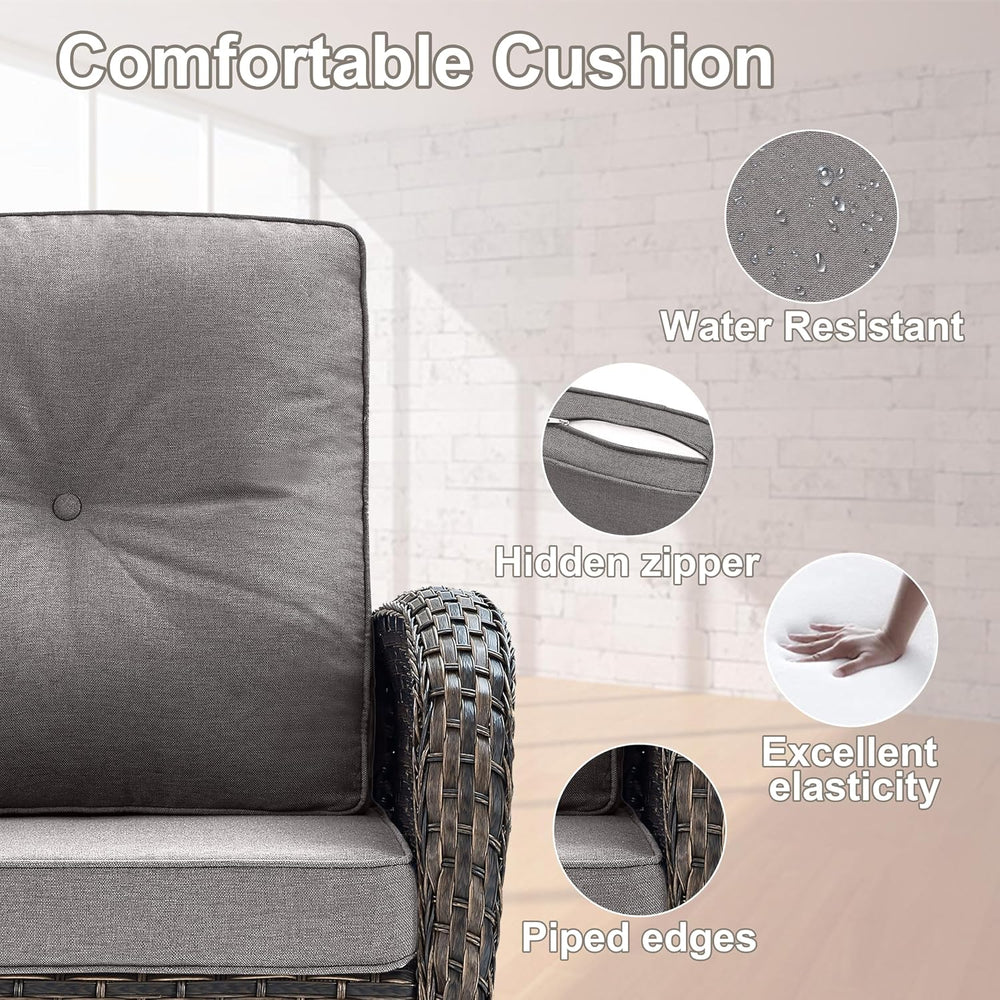Belord Patio Furniture Swivel Glider PE Wicker Chairs, Outdoor Swivel Rocker ...