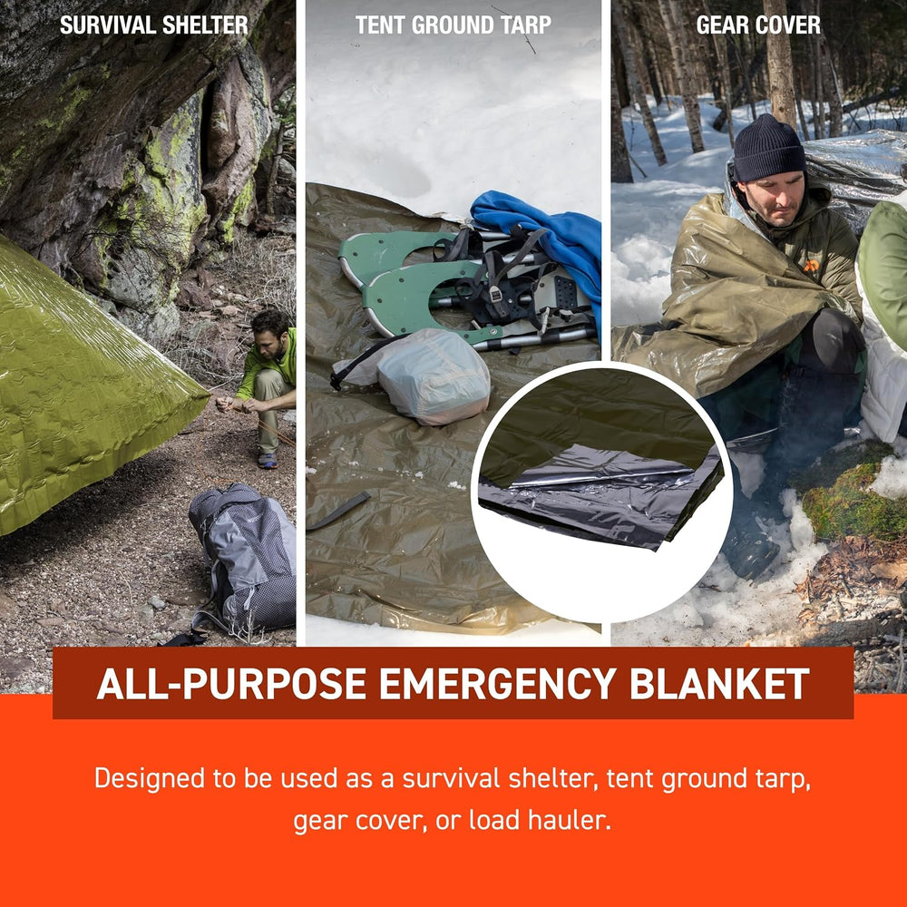 SOL 90% Heat Reflective Emergency Blanket, 58 x 98, 3.2 oz, Green