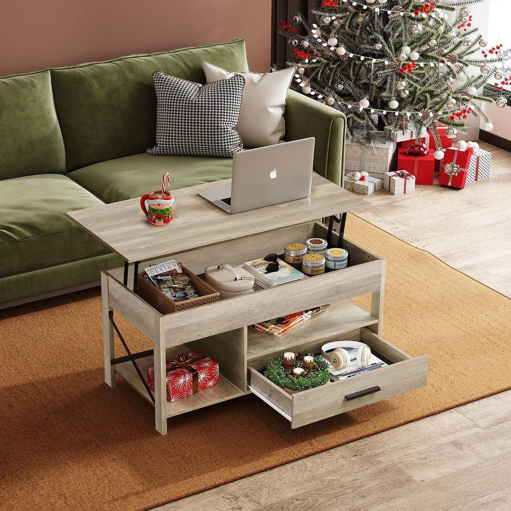WLIVE Lift Top Coffee Table for Living Room/Dining/Office, Grey