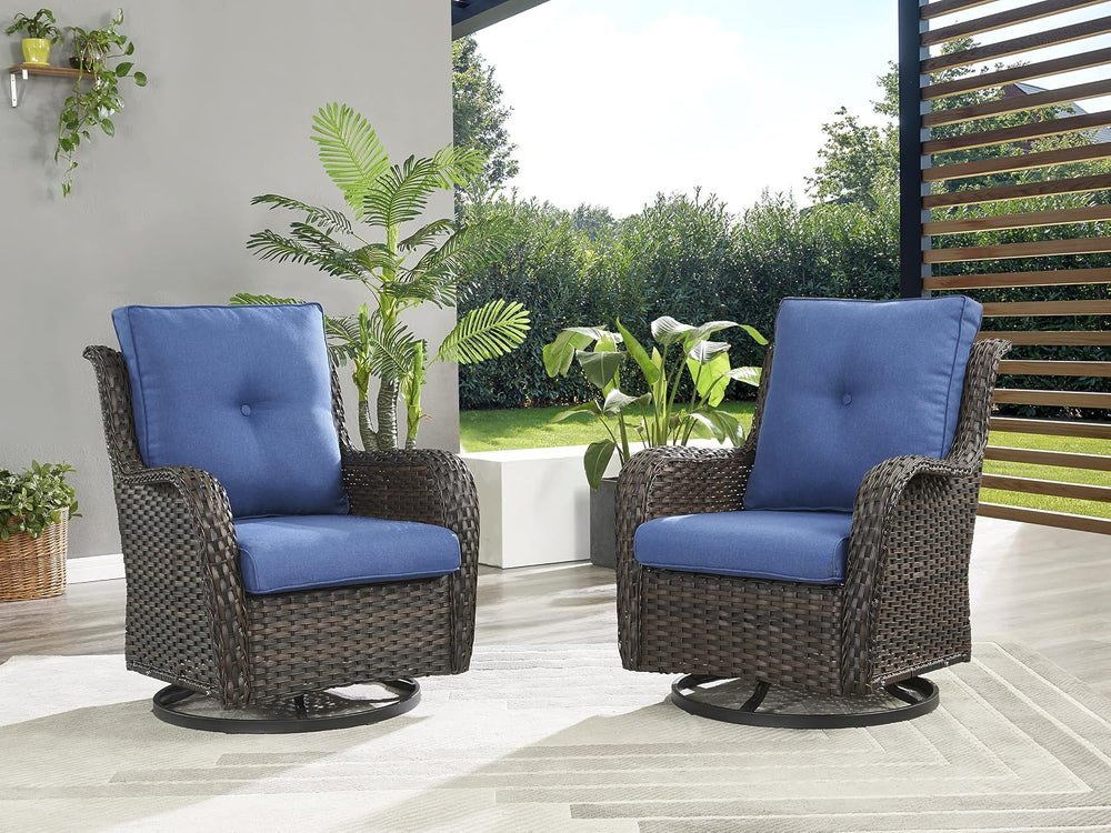 Luxury 22*24*4in Outdoor Patio Cushion, 2 Pieces Navy Blue Outdoor Cushions