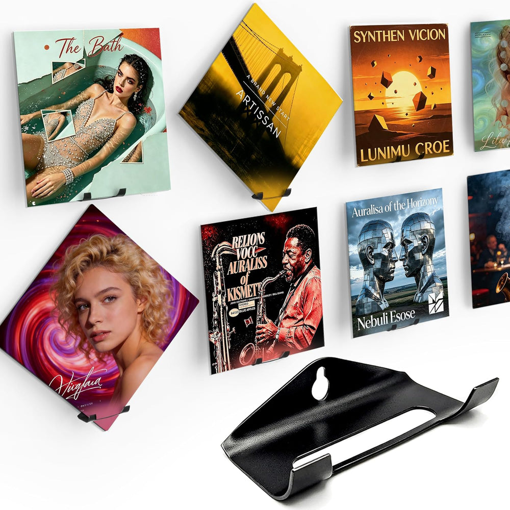 Vinyl Record Wall Mount Shelf, Custom Multi Angle Display, 20 Pcs