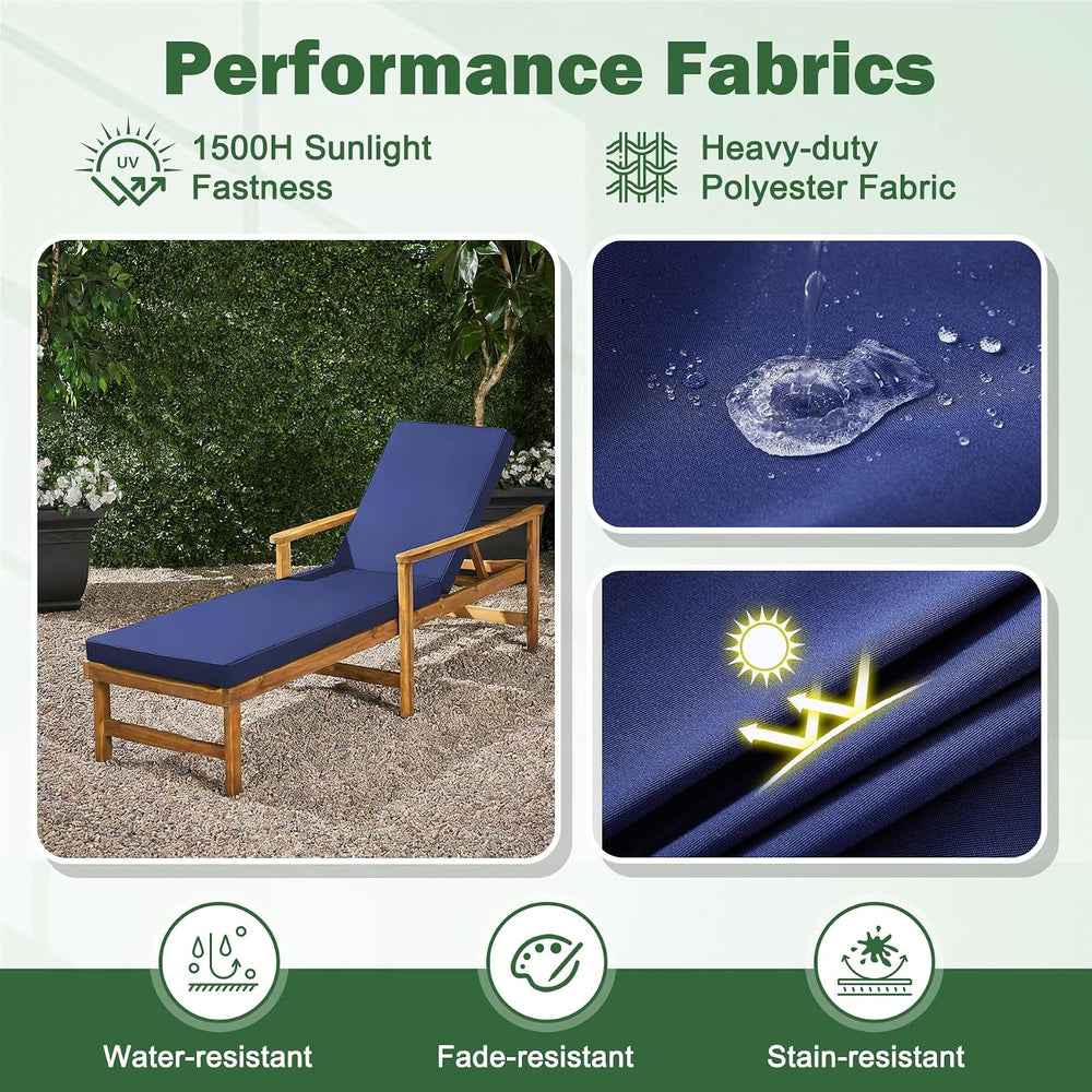 Chaise Lounge Cushions Outdoor, 72x 21x 3 Inch Waterproof & Fade-Resistan...