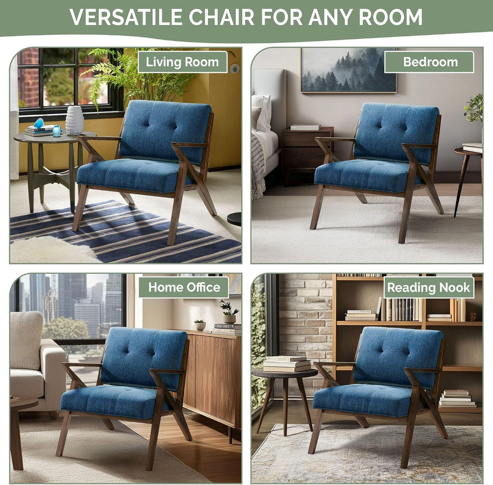 INK+IVY Rocket Mid,Century Modern Accent Chairs for Living Room with Solid Wo...