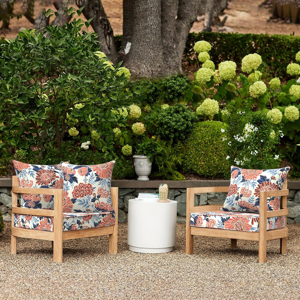 LVTXIII Outdoor Deep Seat Cushion 22"x22"x4" Patio Seat and Ba...