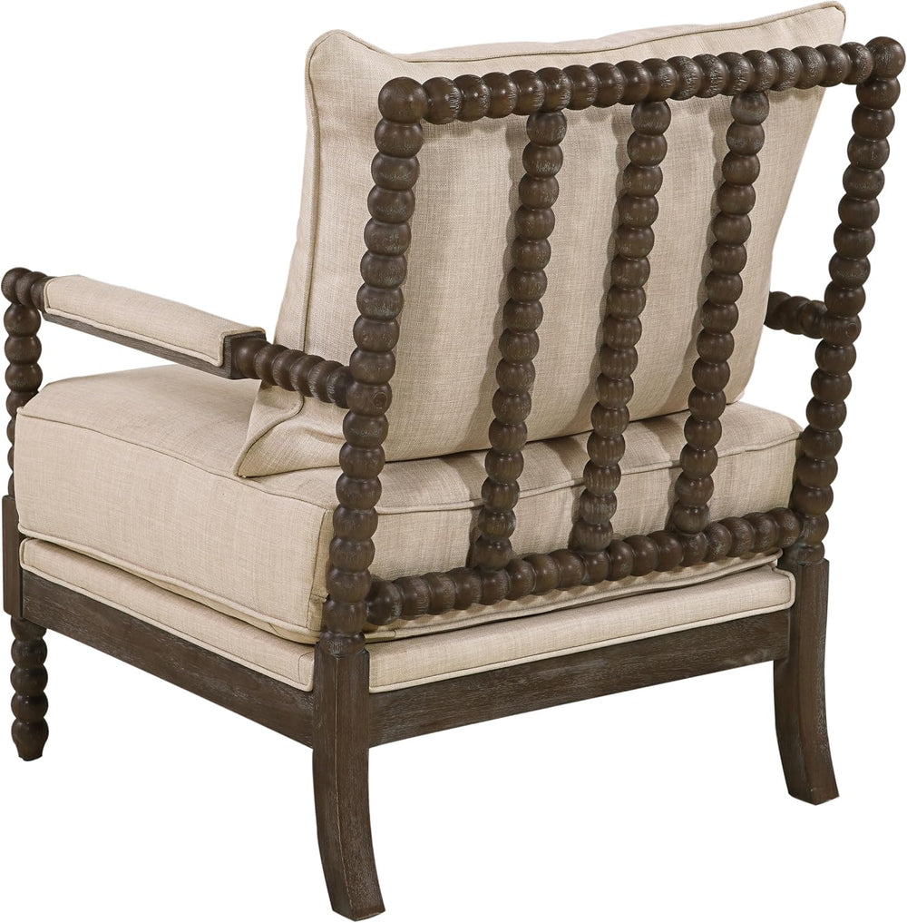 Coaster Blanchett Accent Chair, Beige and Distressed Brown 905362