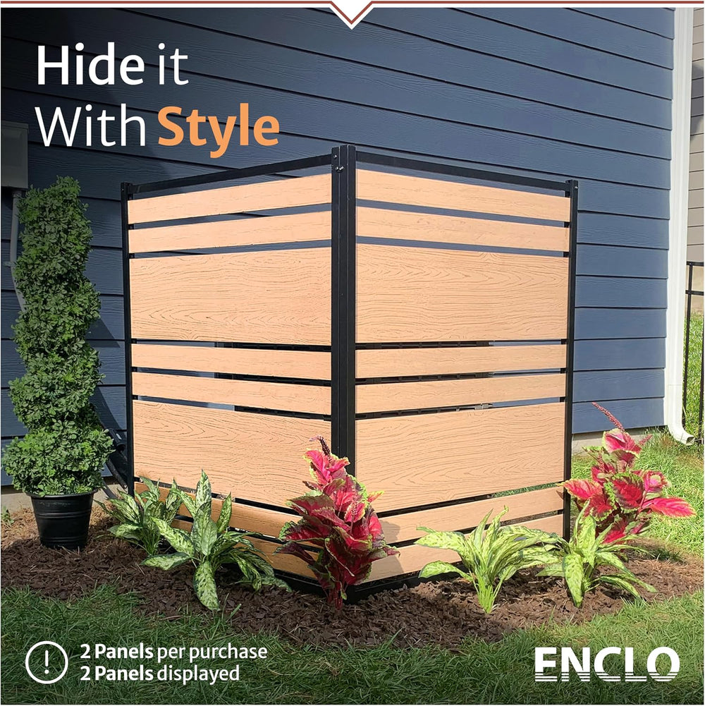 Enclo Vienna Privacy Screen, Cedar Vinyl DIY No Dig Kit