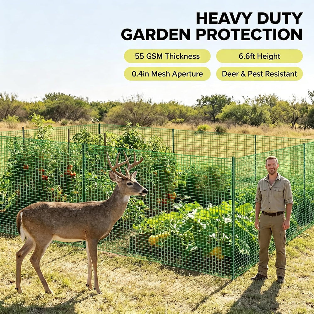 6.6x50ft Plastic Mesh Fencing, 0.4in Mesh Deer Fence