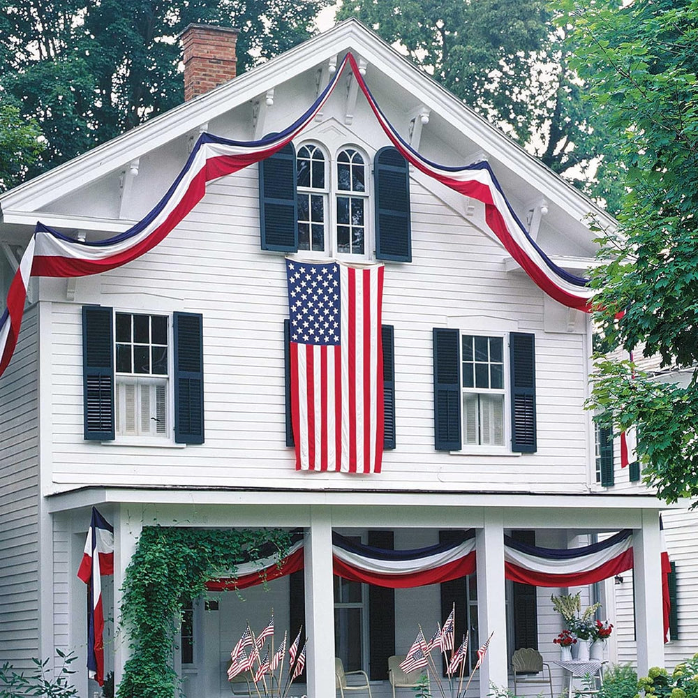 2Pack American Bunting Flag 2x20Ft Red,White & Blue Bunting USA Patriotic...