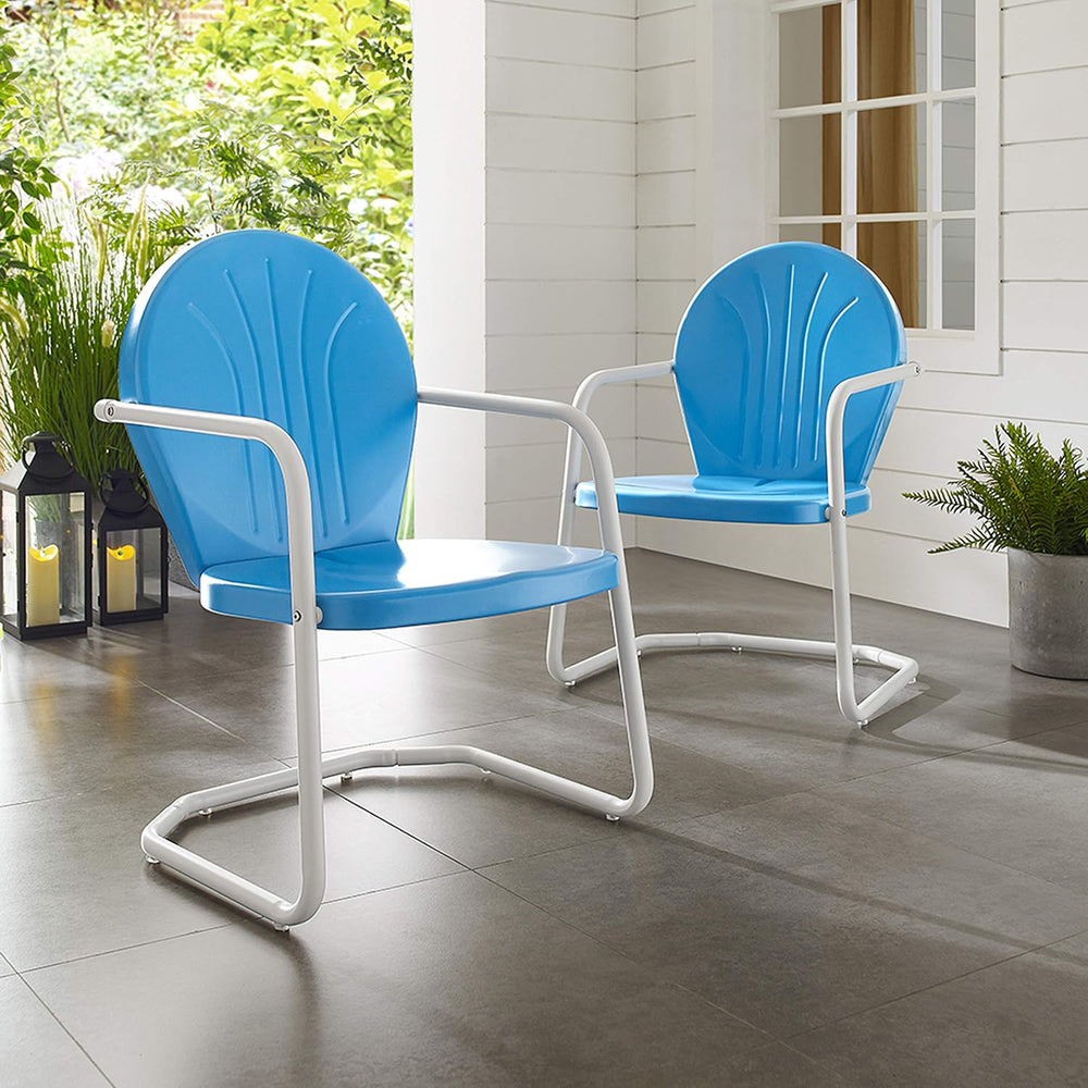 Crosley Furniture Griffith Outdoor Chair, Retro Metal Patio Chairs for Dining...