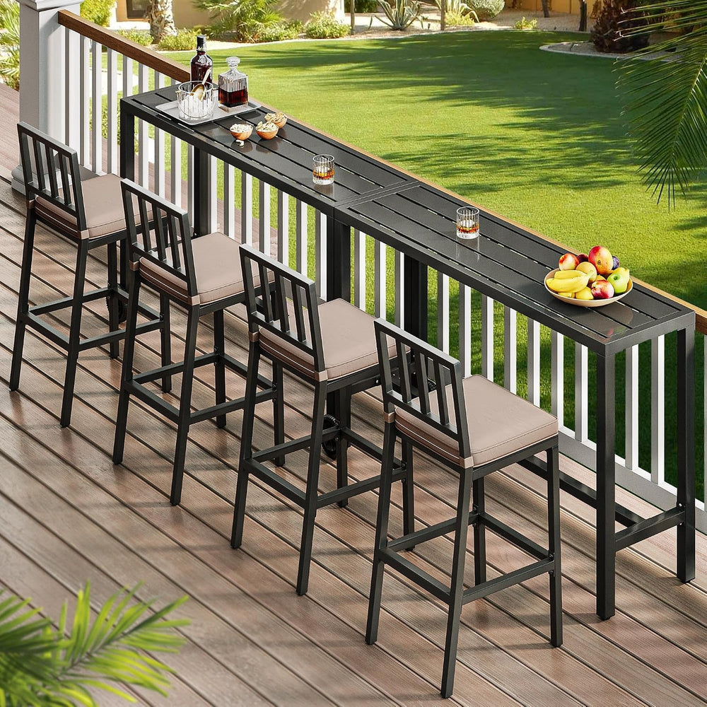 YITAHOME 55" Outdoor Bar Table with Wheels