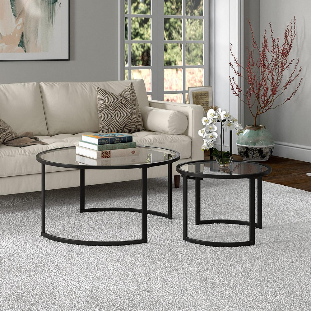 Henn&Hart 36" Modern Coffee Table, Black