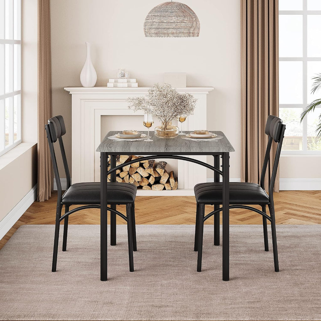 amyove modern rustic gray square dining set, 29.2' on a desk or shelf