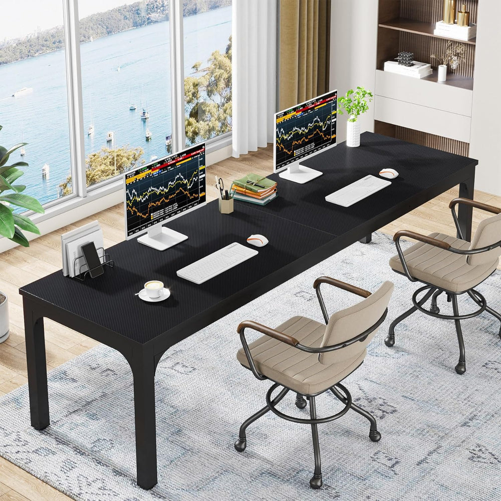 Tribesigns 78.7 Inches Extra Long Computer Desk 2 Person Desk, Double Long De...