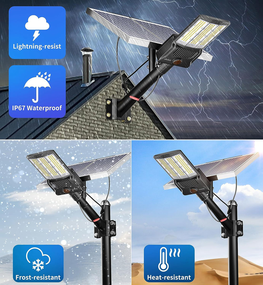 Gefolly SL-15000W Solar Street Lights Outdoor, Commercial Parking Lot Light