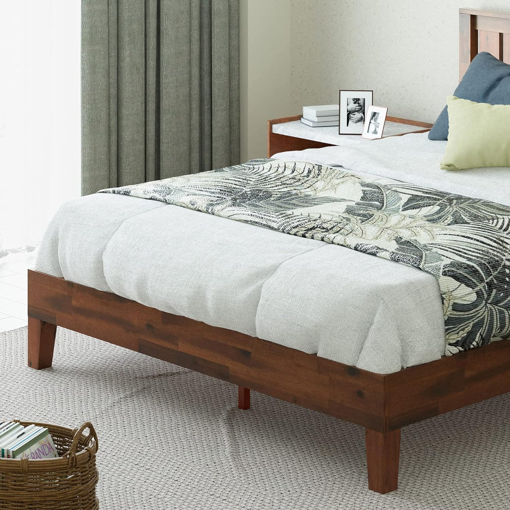 Zinus Vivek Deluxe Wood Platform Bed Frame with Headboard, Full