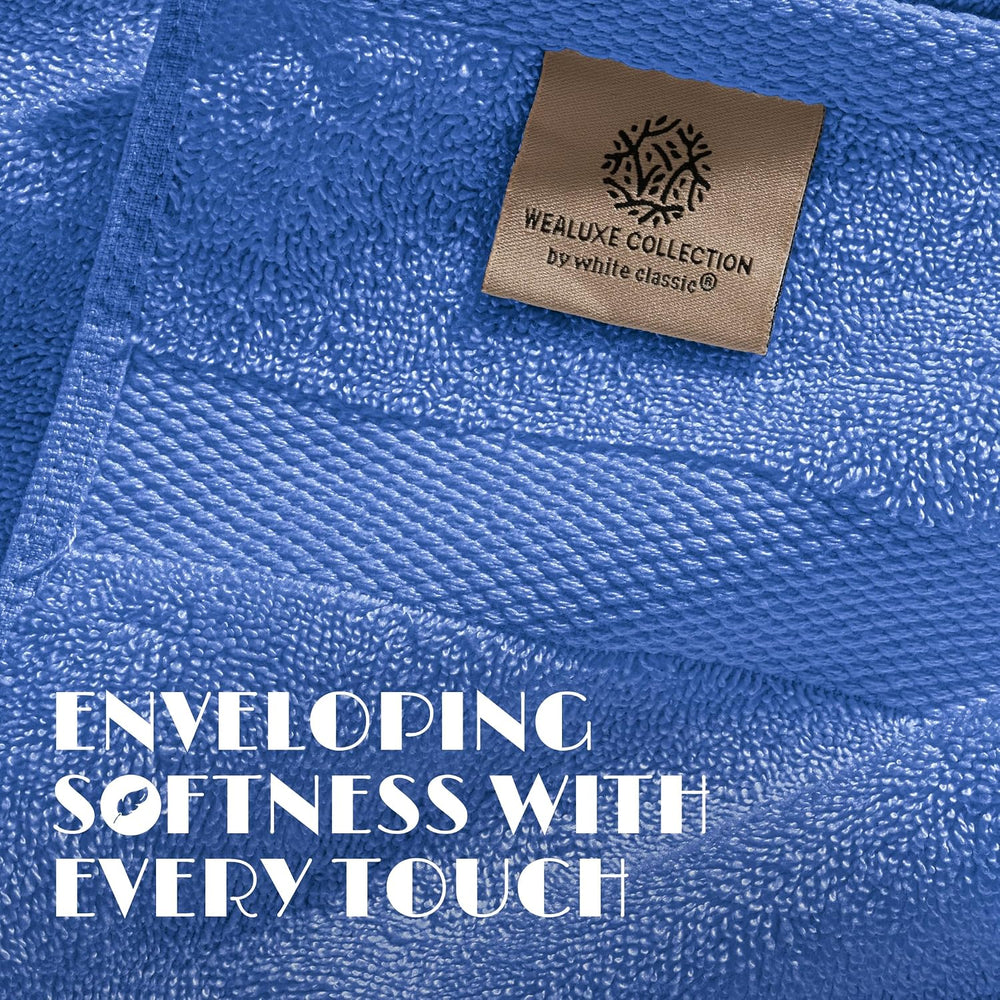 Wealuxe Light Bliue Bath Towels 24x50 - 6 Pack, Extra Absorbent 100% Cotton
