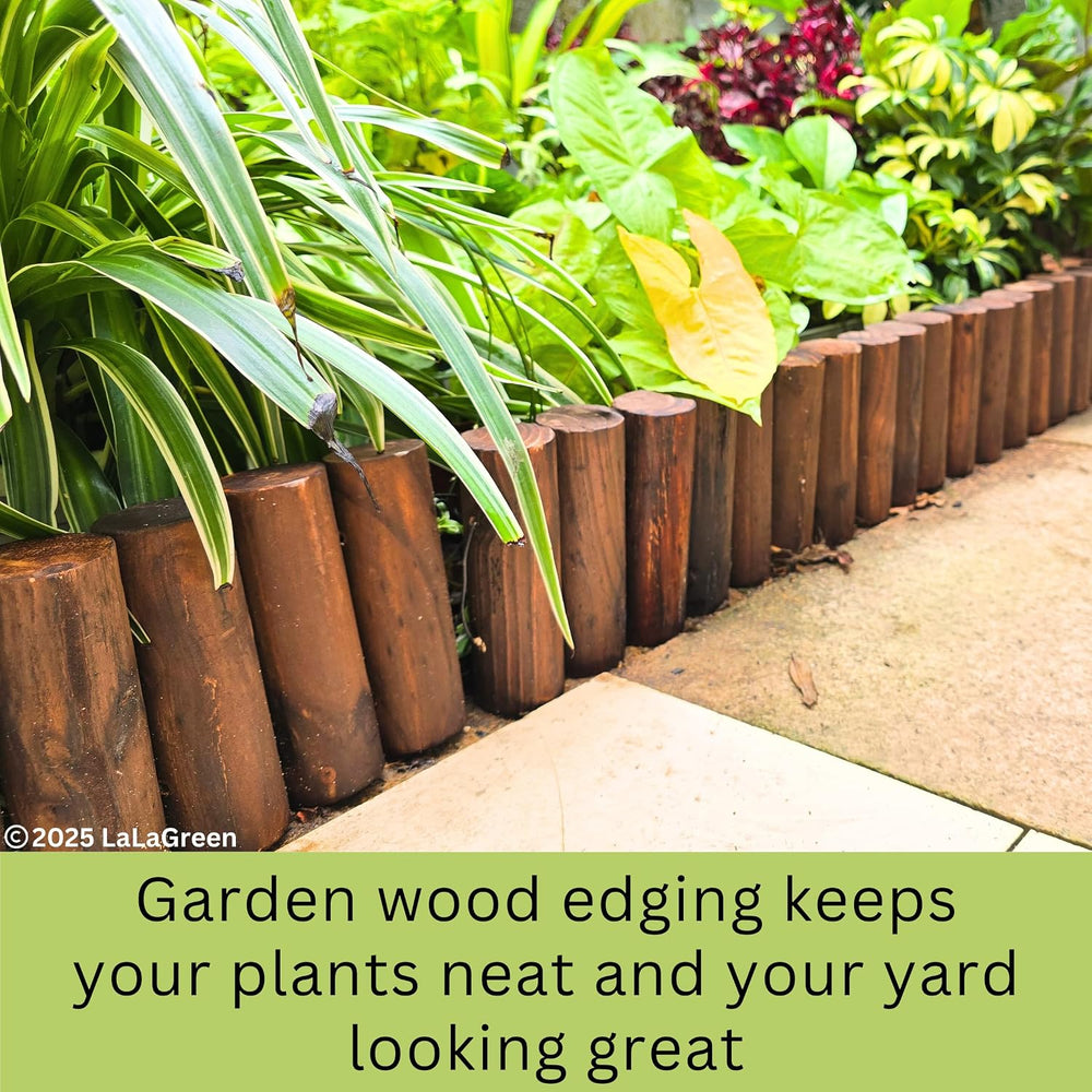 LaLaGreen Wooden Fence Panel (30x8in, 2 Pack) Flower Garden Edging Border