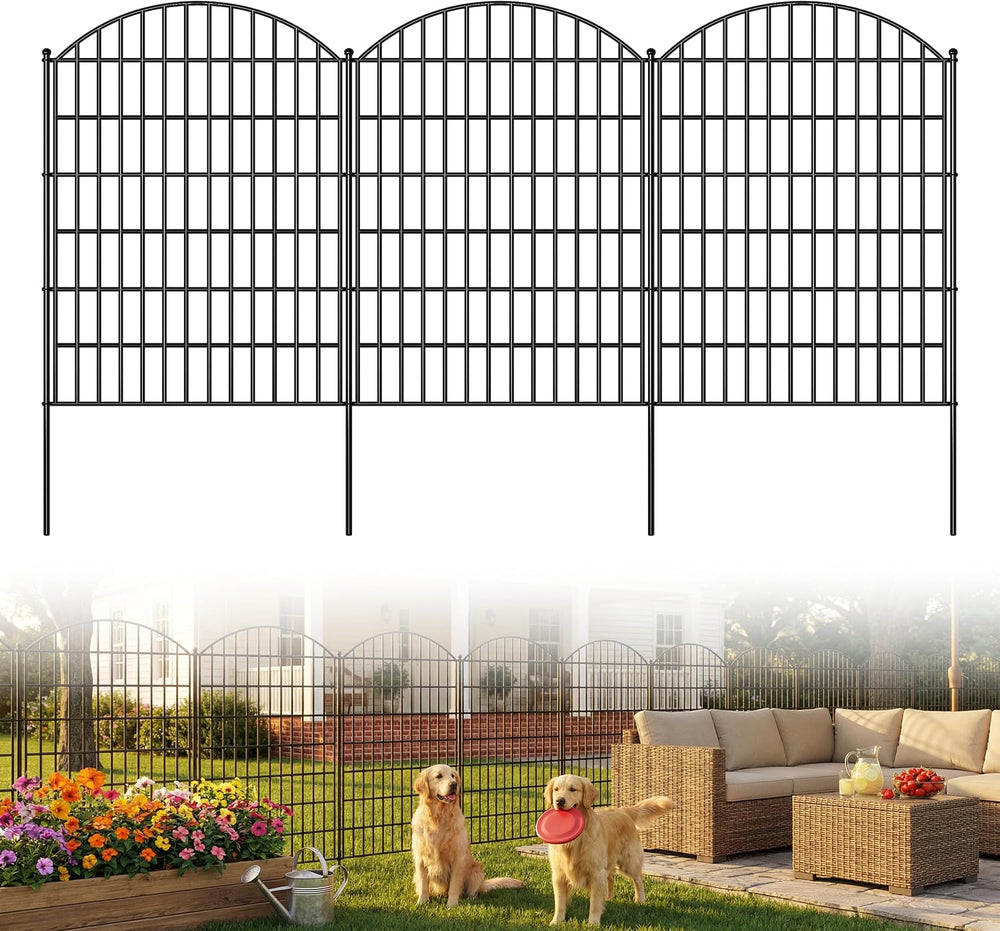 Toolterritary 10 Panels Arched No Dig Decorative Garden Fence, 40in(H) x 26ft...