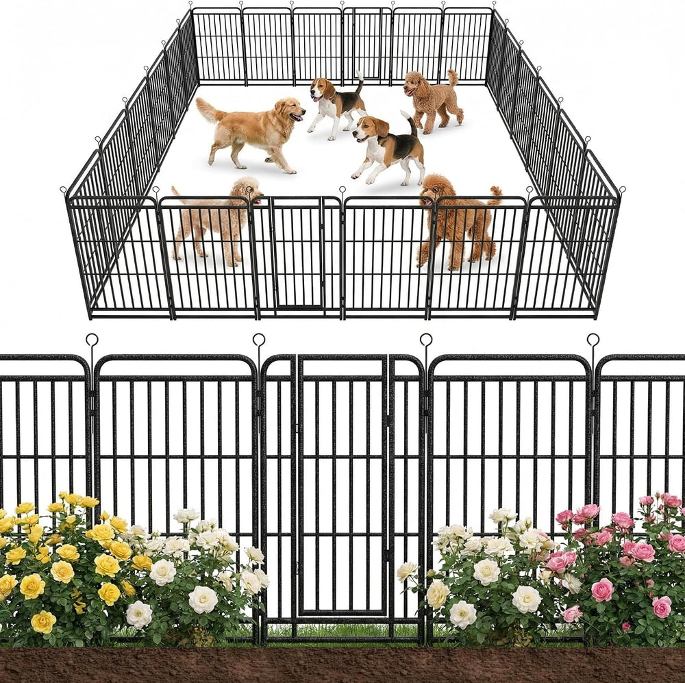 Kfvigoho Garden Fencing 54 ft(L) X 47 in(H) Decorative No Dig Garden Fence fo...