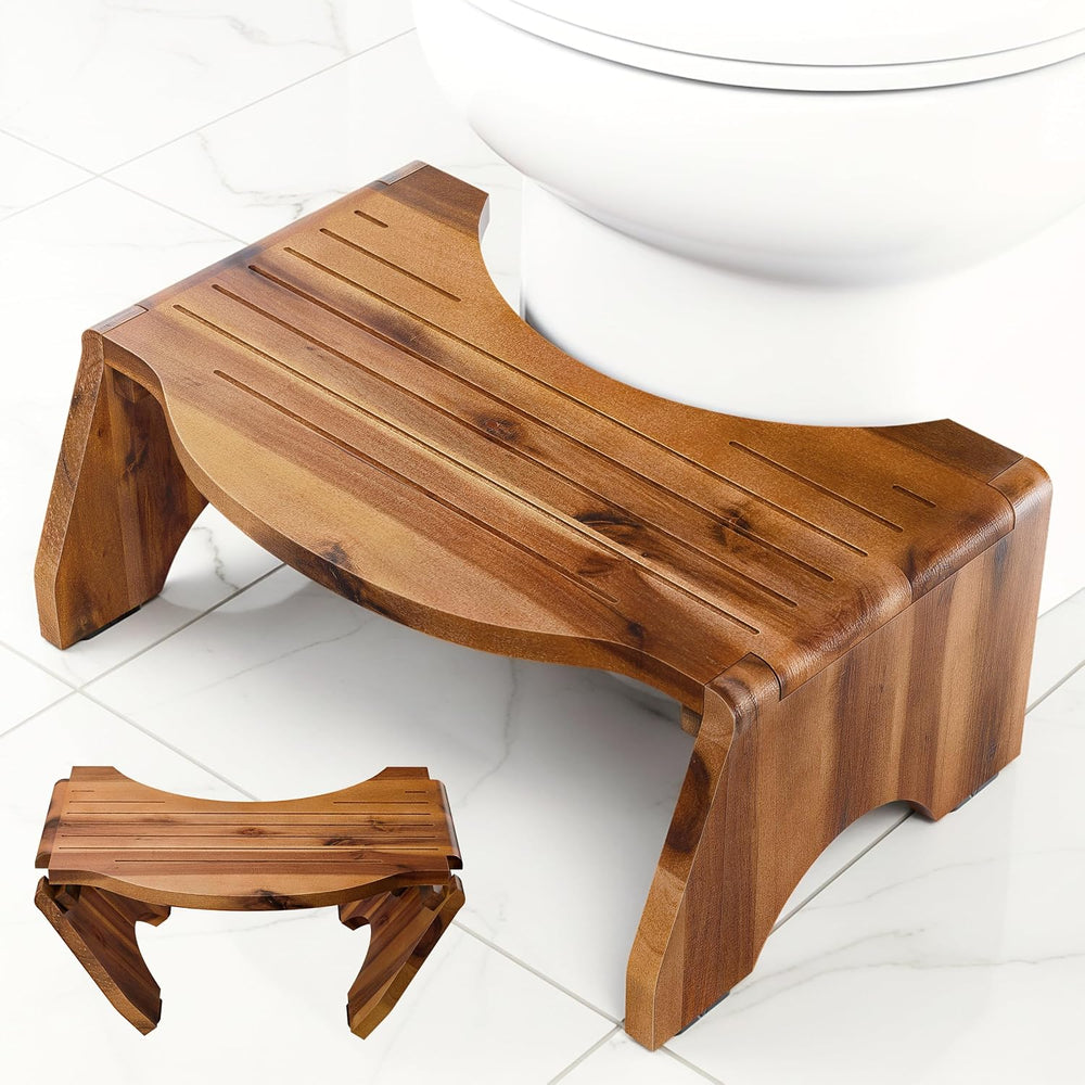 Tidita Foldable Wooden Toilet Stool Squat Adult, 7” Height, Sturdy Stool