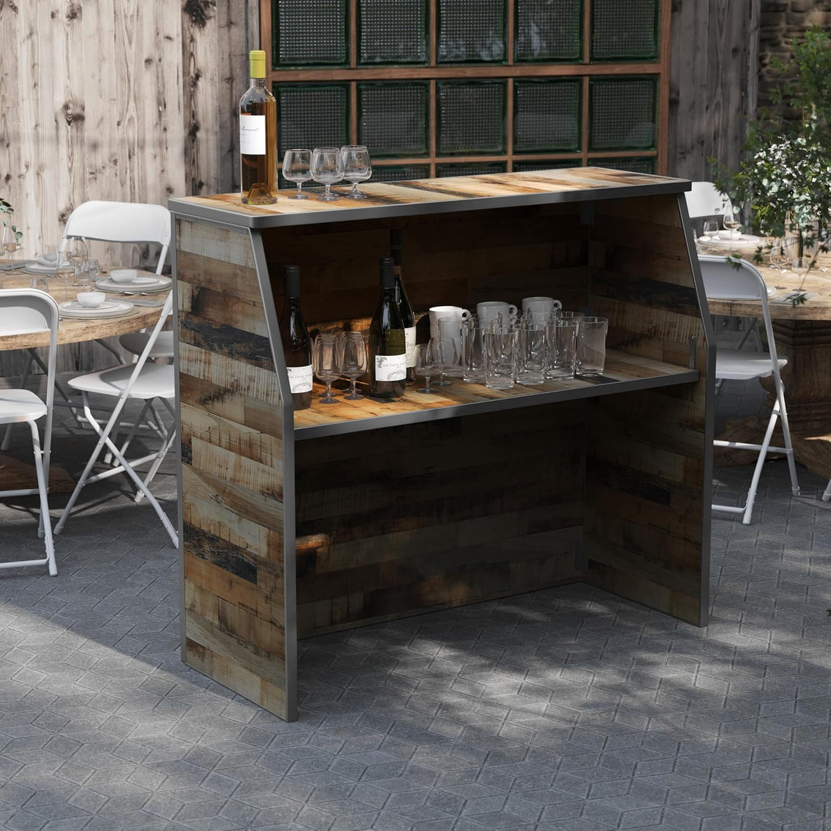 Flash Furniture Wood Folding Event Bar, Natural