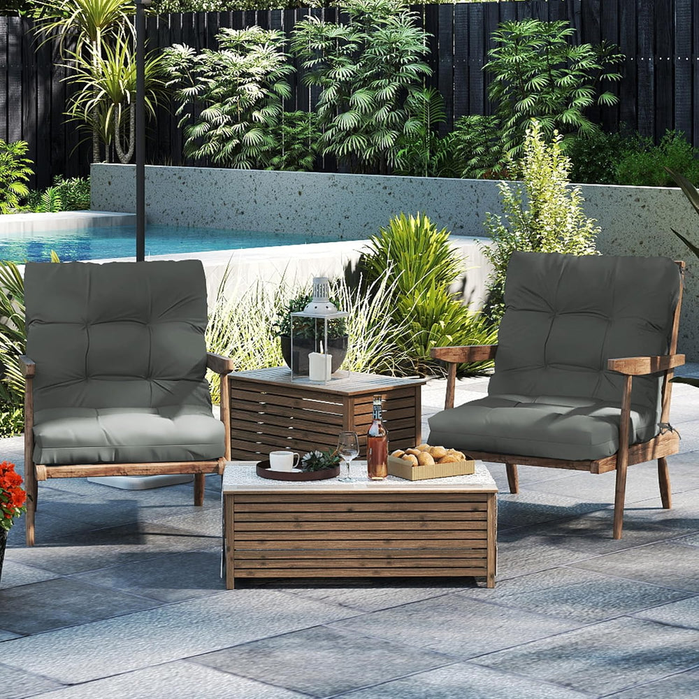 Outdoor High Back Chair Cushions 42"x 21" x 4", Waterproof Pat...