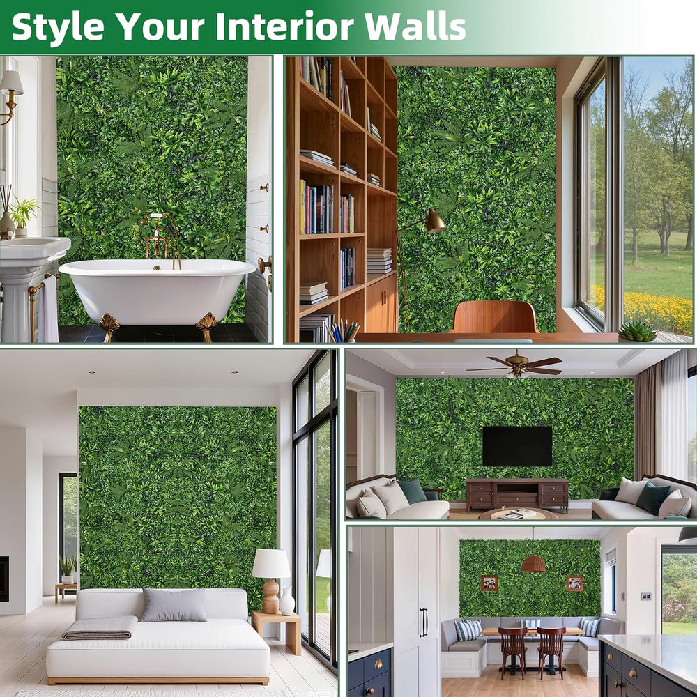 Artificial Boxwood Roll, 40x120 in(33.33 sqft) UV-Anti Faux Ivy Grass Wall Ba...