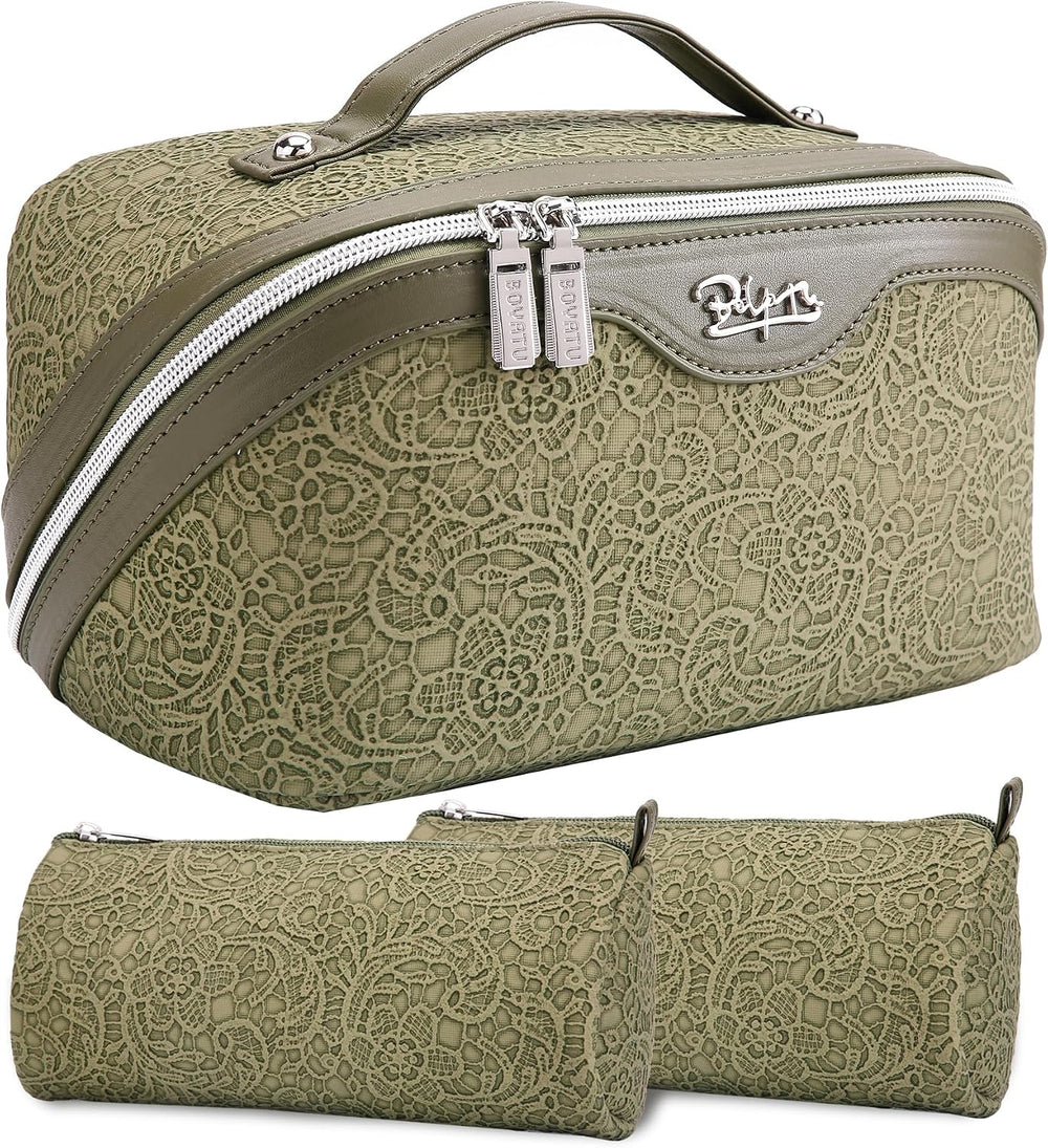 BOYATU Travel Makeup Bags Cosmetic Organizer Bag: 3 Pcs Set Large Capacity Ma...