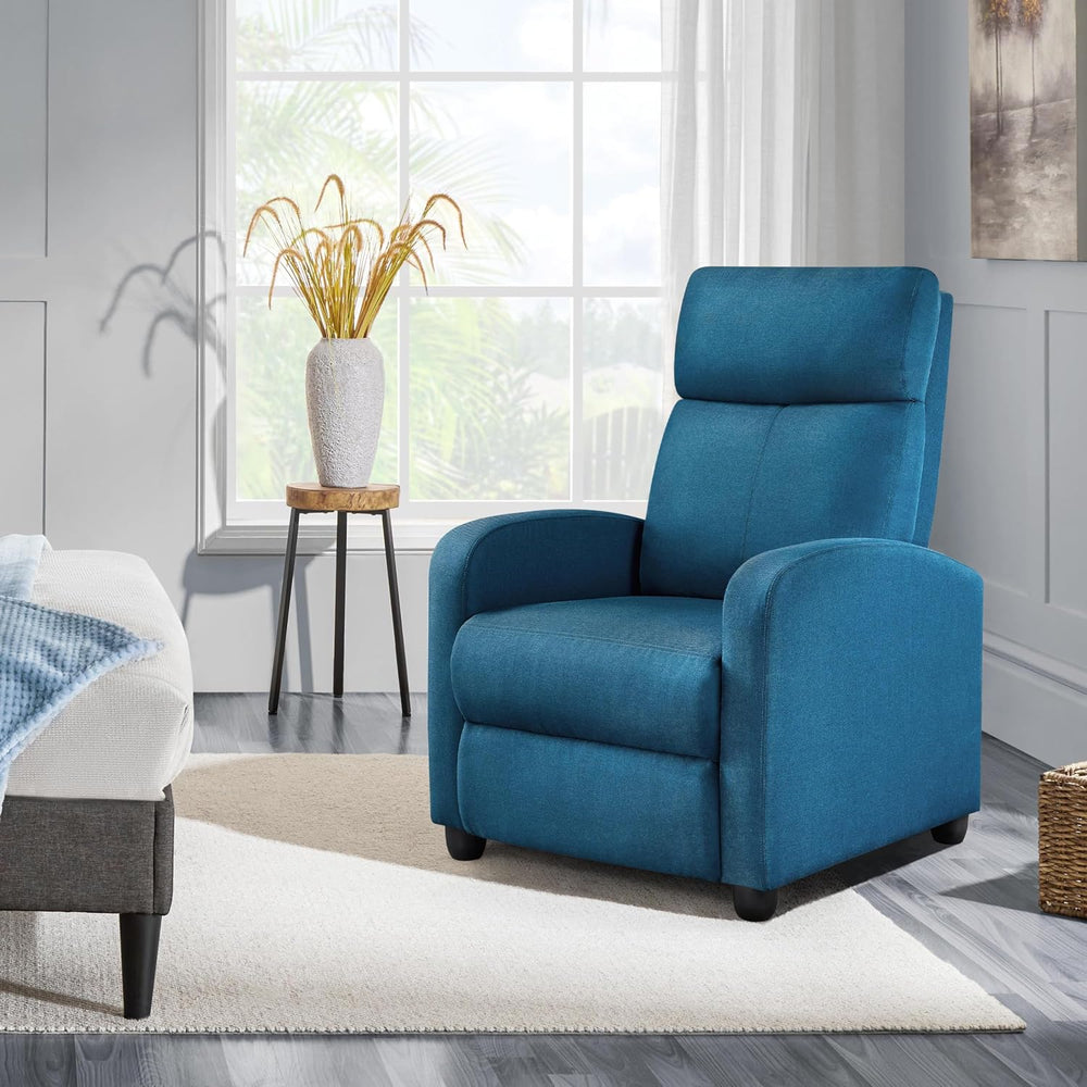 Yaheetech Recliner Chair with 3 Adjustable Angles Living Room Chairs Blue