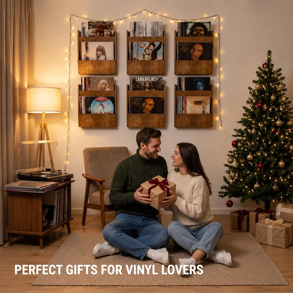 2 Sets Vinyl Record Shelf Wall Mount, Album Record Holder Display, Floating S...