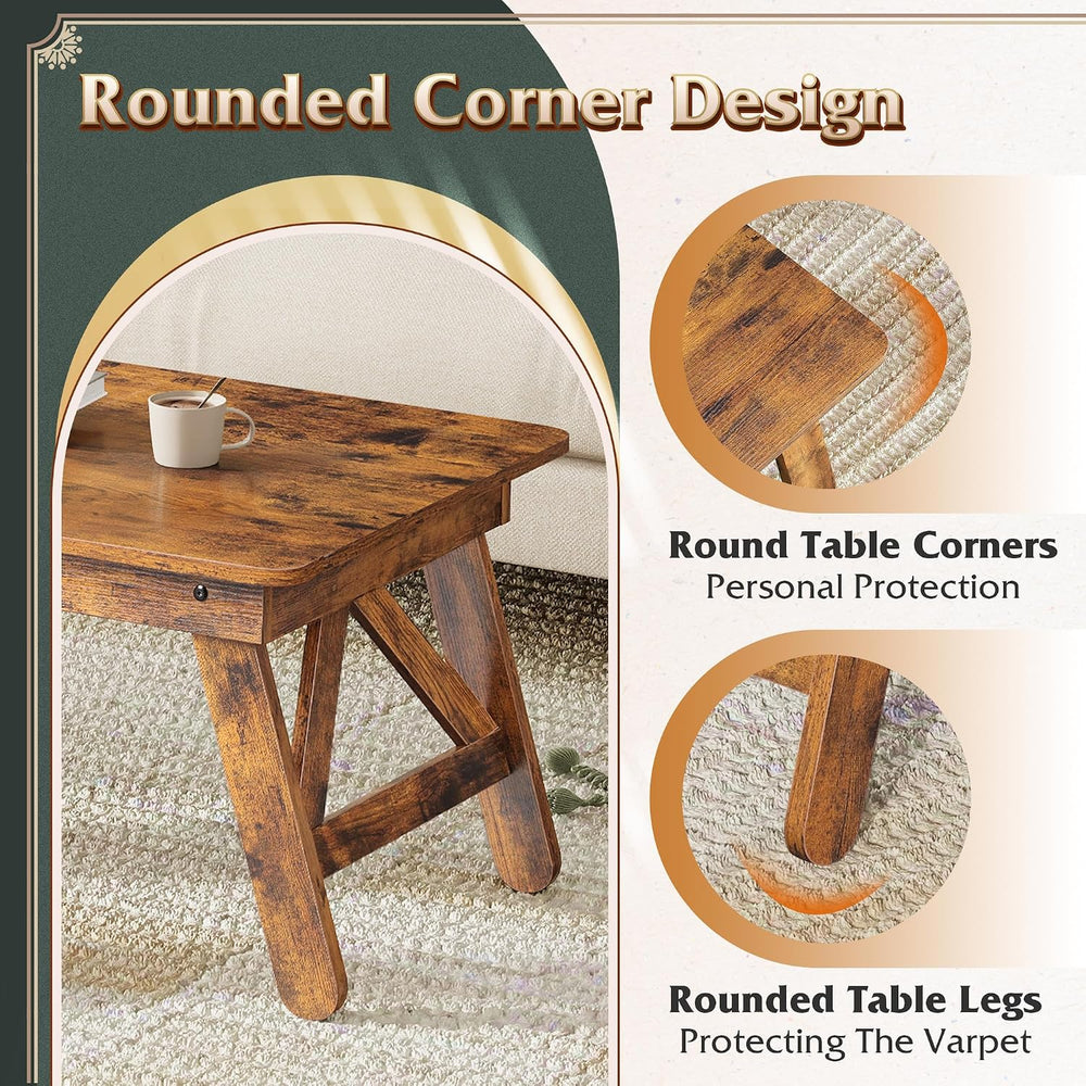 WLIVE Folding Coffee Table, Portable Small Coffee Table with No Assembly Need...