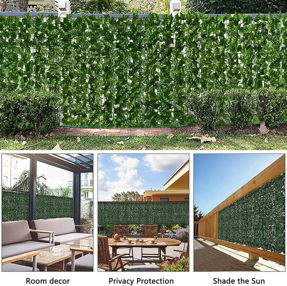 Privacy Fence Screen Artificial Ivy Grass Wall Screen 240x40 in Balcony Fence...
