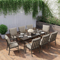 HAPPATIO Aluminum 9 Piece Patio Dining Set - Aluminum Outdoor Dining Set for 8, Patio Dining Table and Chairs Set, Patio Furniture with Table and Chairs (Black)