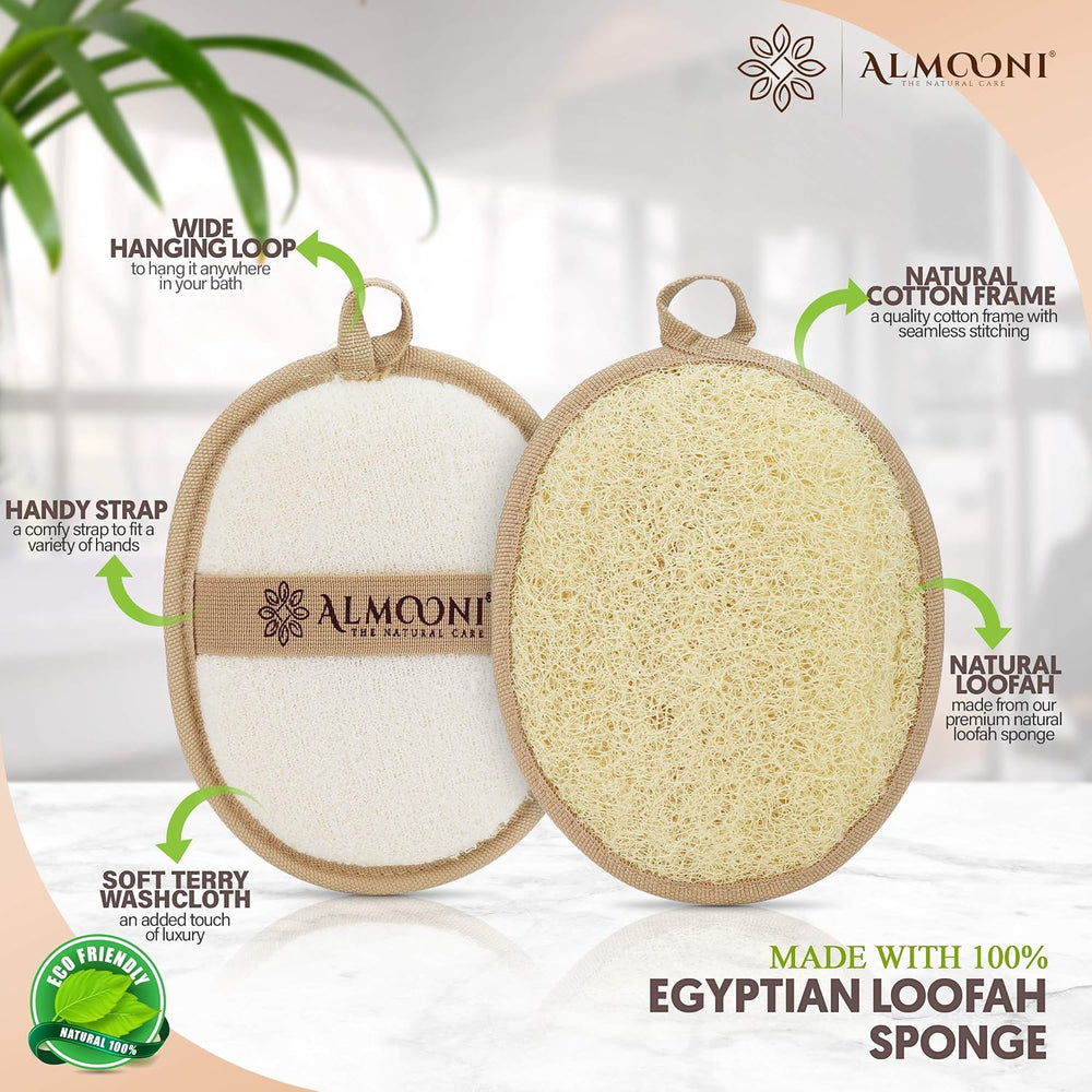 Premium Exfoliating Loofah Pad Body Scrubber, Back Scrubber and Facial Loofah...