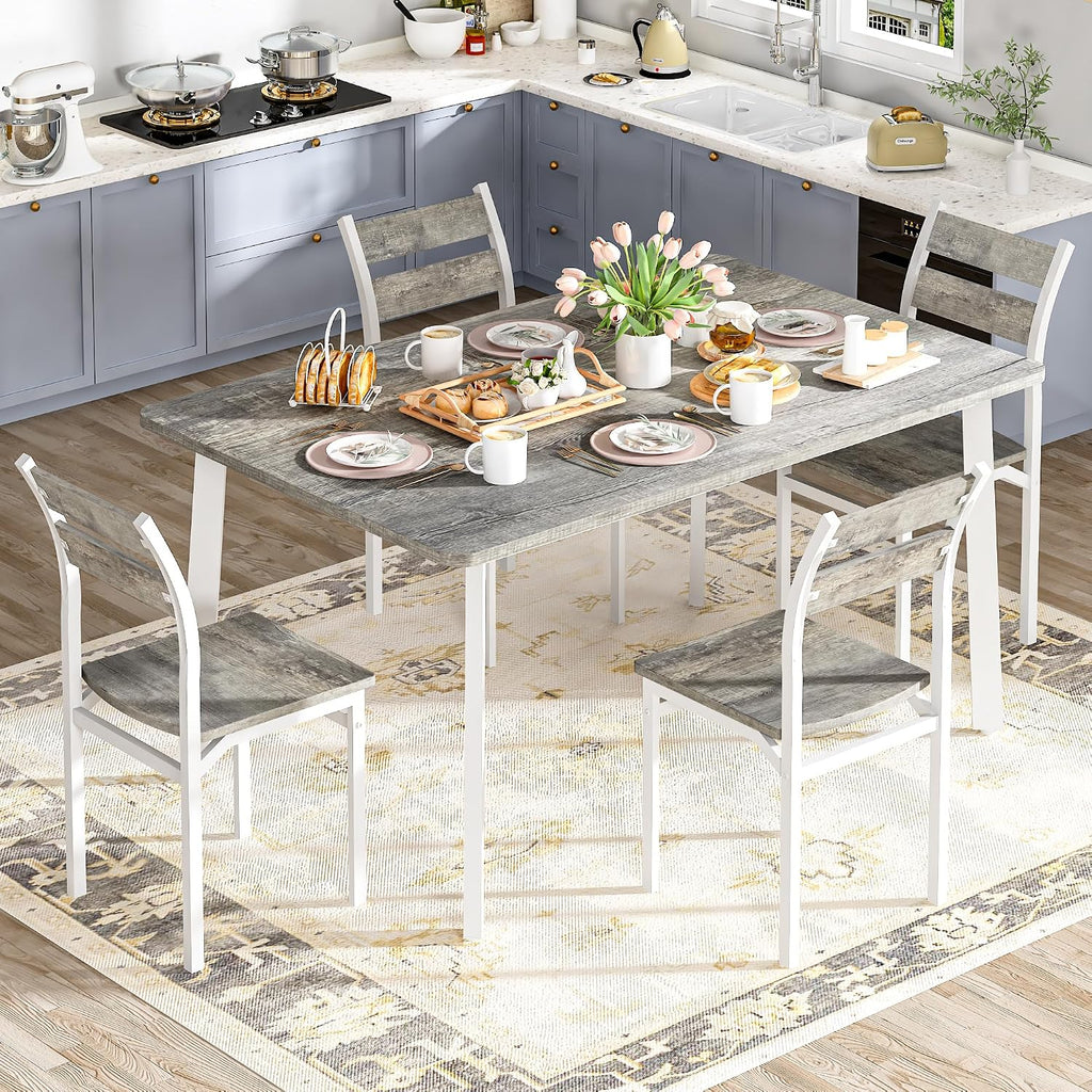 dklgg dining room table set for 4 farmhouse, close-up detail