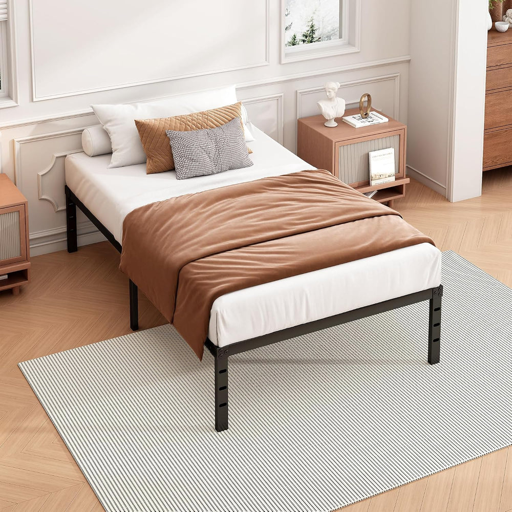 Hafenpo 14 Inch Twin Bed Frame, Under Bed Storage, Black