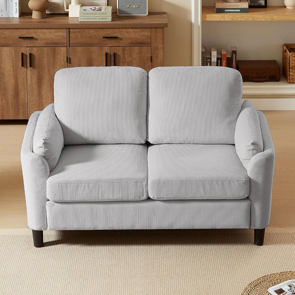 3 Piece Sectional Sofa Set , 3 Seat Couch & Loveseat & Ottoman, Light...
