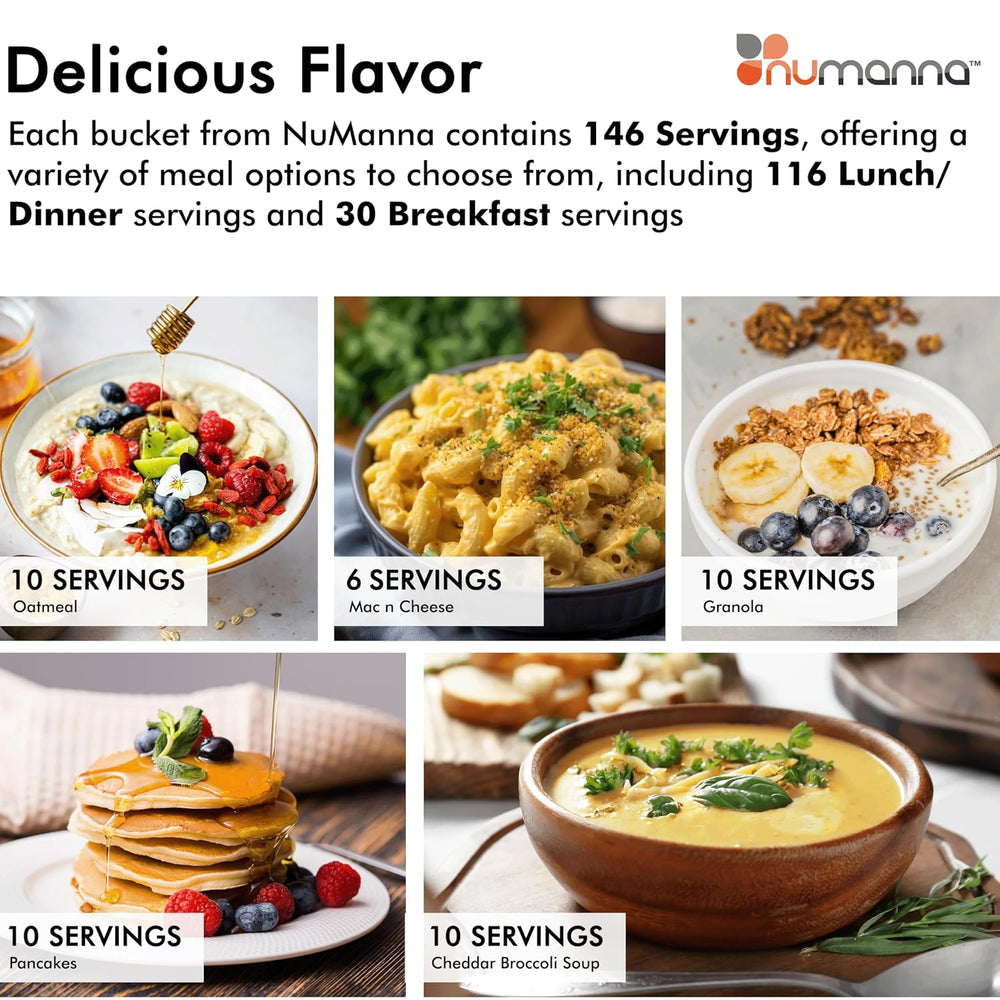 Numanna Family Pack with Meat Bucket 146 Servings | 1-Month Emergency Protein...